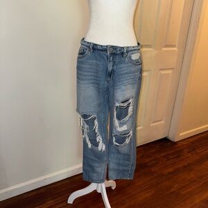KanCan Distressed Light Blue Boyfriend Jeans